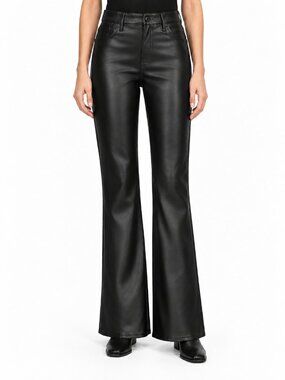 GAP Baby Boot Mid Rise Black Faux Leather Pants, 8S/29S